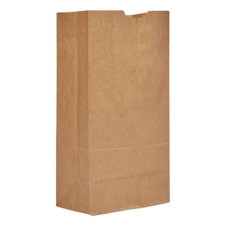 ROSS & WALLACE PAPER PRODUCTS, INC. Grocery Paper Bags, 20# Size, 40# Basis Weight, 8.25" x 5.25" x 16.13", Kraft, 500/Bundle (BAGGK20500)