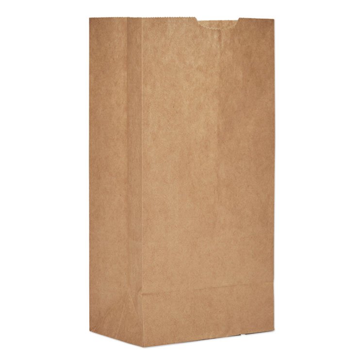 ROSS & WALLACE PAPER PRODUCTS, INC. Grocery Paper Bags, 4# Size, Extra-Heavy-Duty, 50# Basis Weight, 5" x 3.13" x 9.88", Kraft, 500/Bundle (BAGGX4500)