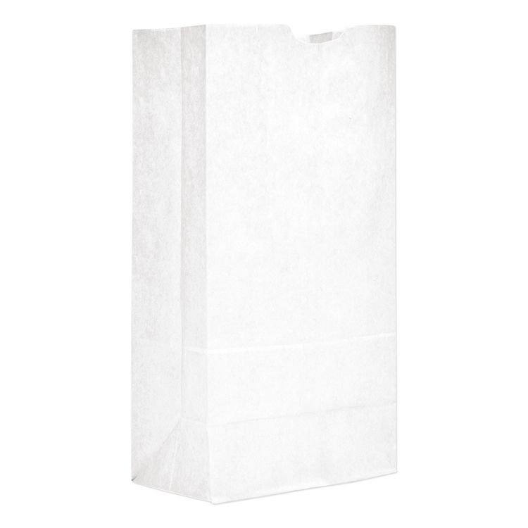 ROSS & WALLACE PAPER PRODUCTS, INC. Grocery Paper Bags, 20# Size, 40# Basis Weight, 8.25" x 5.25" x 16.13", White, 500/Bundle (BAGGW20500)