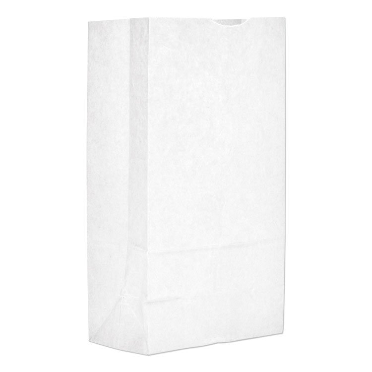 ROSS & WALLACE PAPER PRODUCTS, INC. Grocery Paper Bags, 12# Size, 40# Basis Weight, 7" x 4.38" x 13.75", White, 500/Bundle (BAGGW12500)
