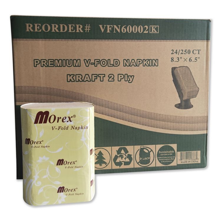 GEN Premium Interfold Pop-Up Dispenser Napkin, 6.5 x 5, Brown, 6,000/Carton (TEHVFN60002K)