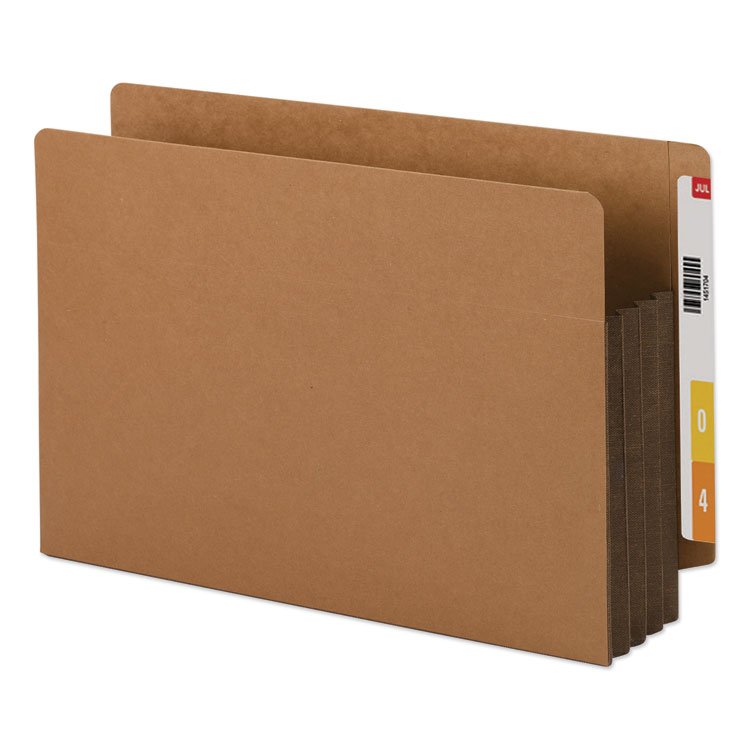 Smead Redrope Drop-Front End Tab File Pockets, Fully Lined 6.5" High Gussets, 3.5" Expansion, Legal Size, Redrope/Brown, 10/Box (SMD74681)