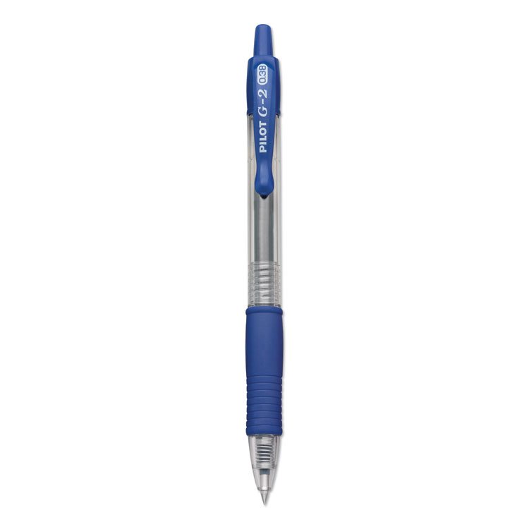 Pilot G2 Premium Gel Pen Convenience Pack, Retractable, Extra-Fine 0.38 mm, Blue Ink, Smoke/Blue Barrel, Dozen (PIL31278)