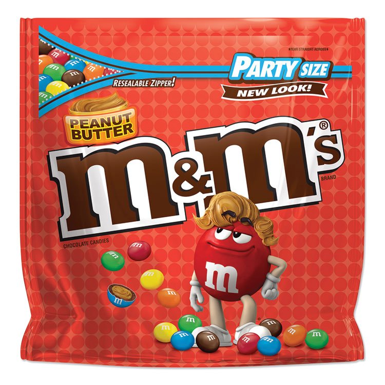 M & M's Chocolate Candies, Peanut Butter, 38 oz Resealable Bag (MNM55085)