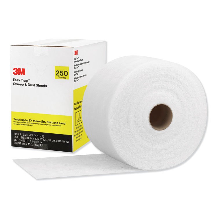 3M Easy Trap Duster, Perforated, 8" x 125 ft, White, 250 Sheet Roll (MMM55654W)