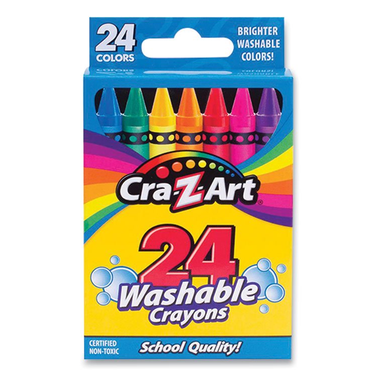 Cra-Z-Art Washable Crayons, Assorted, 24/Pack (CZA1022248)