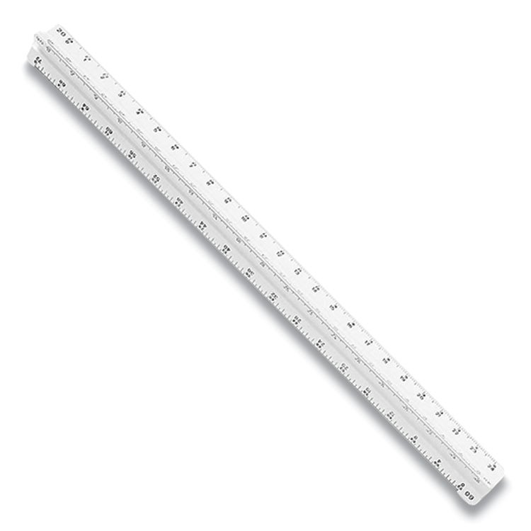 Staedtler Triangular Scale Plastic Architects Ruler, 12" Long, Plastic, White (STD9871931BK)