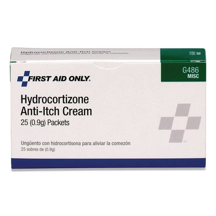 First Aid Only Hydrocortisone Anti-Itch Cream, 0.03 oz Packet, 25/Box (FAOG486)