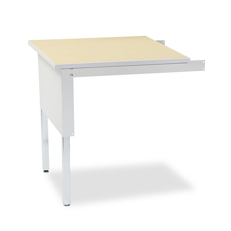 Safco Mailflow-To-Go Mailroom System Table, Square, 30w x 30d x 29 to 36h, Pebble Gray (MLNTB30PG)