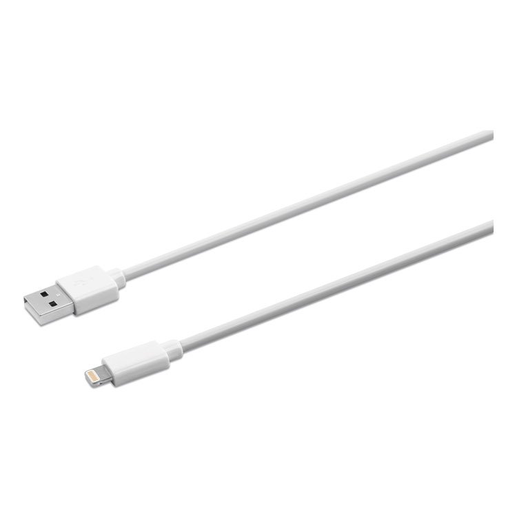 Innovera USB Apple Lightning Cable, 6 ft, White (IVR30020)