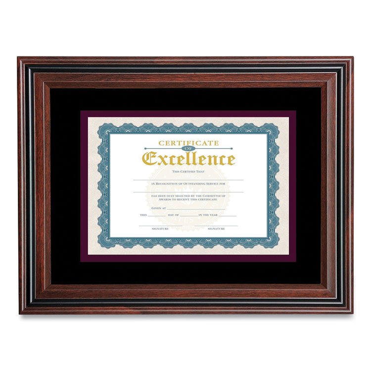 Victory Light Document Frame with Mat, 11 x 14, Rosewood/Black (VLUVS4501B114)