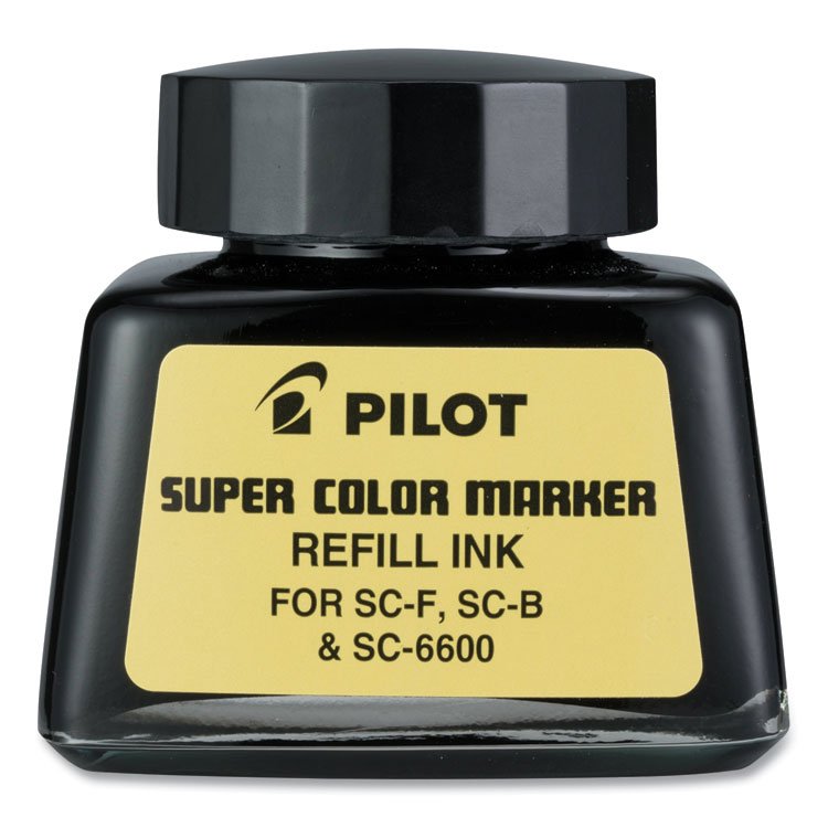 Pilot Super Color Marker Refill Ink, 30 mL Bottle, Black (PIL43500EA)