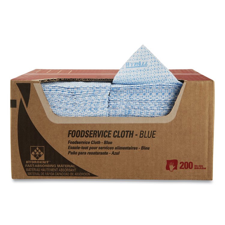 WypAll Foodservice Cloths, 12.5 x 23.5, Blue, 200/Carton (KCC51636)