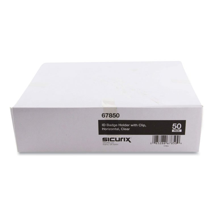 SICURIX SICURIX Badge Holder, Horizontal, 2.5 x 3.5, Clear, 50/Box (SRXBAU67850)