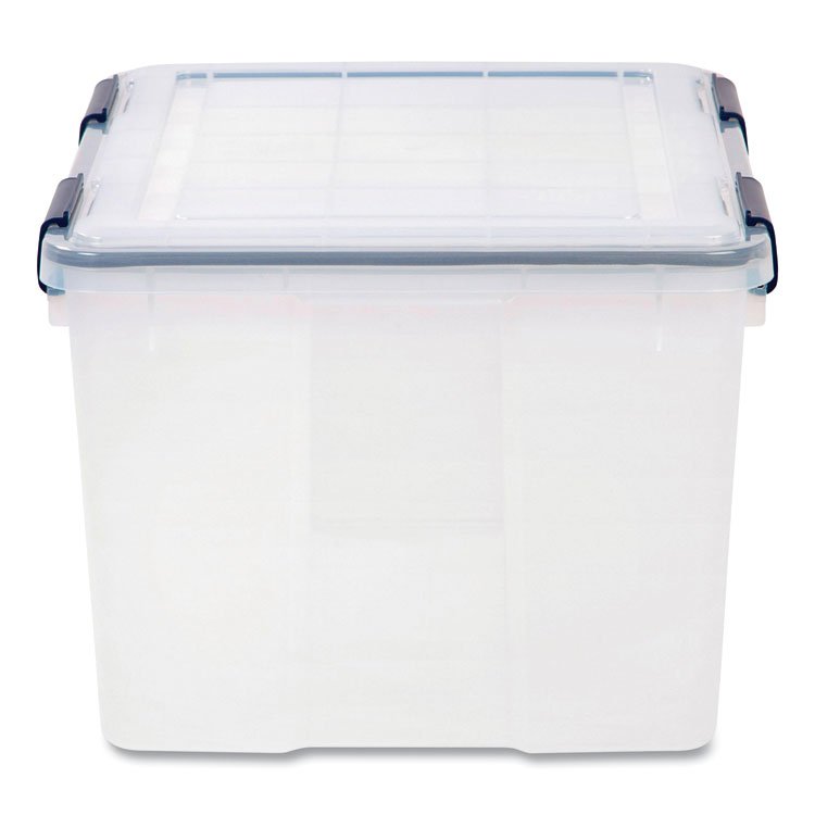 IRIS WEATHERTIGHT Latching Flat Lid Storage Box, 11.5 gal, 15.7" x 19.7" x 11.7", Clear (IRS110455)
