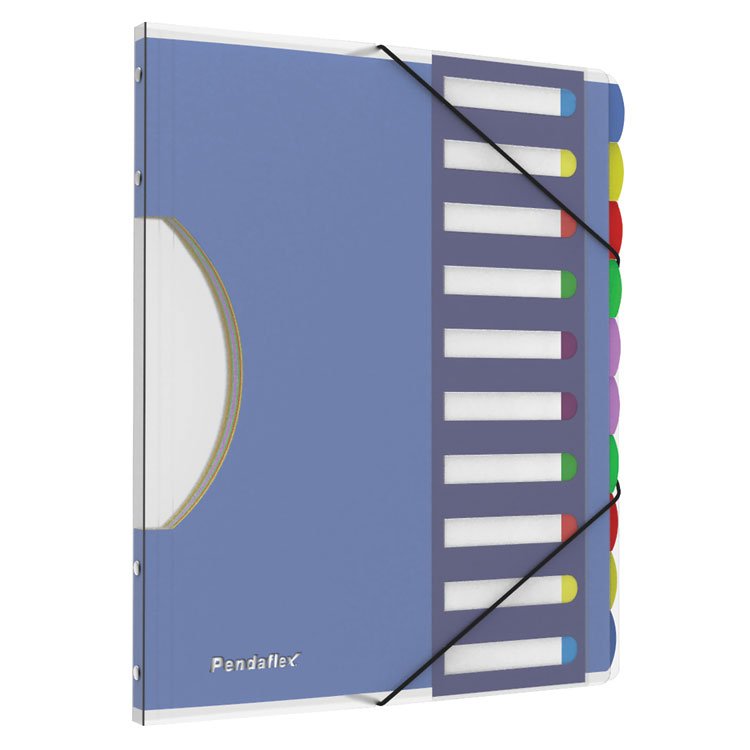Pendaflex PileSmart Project Sorters, 0.75" Expansion, 10 Sections, Elastic Cord Closure, 1/10-Cut Tabs, Letter Size, Blue (PFX50995)
