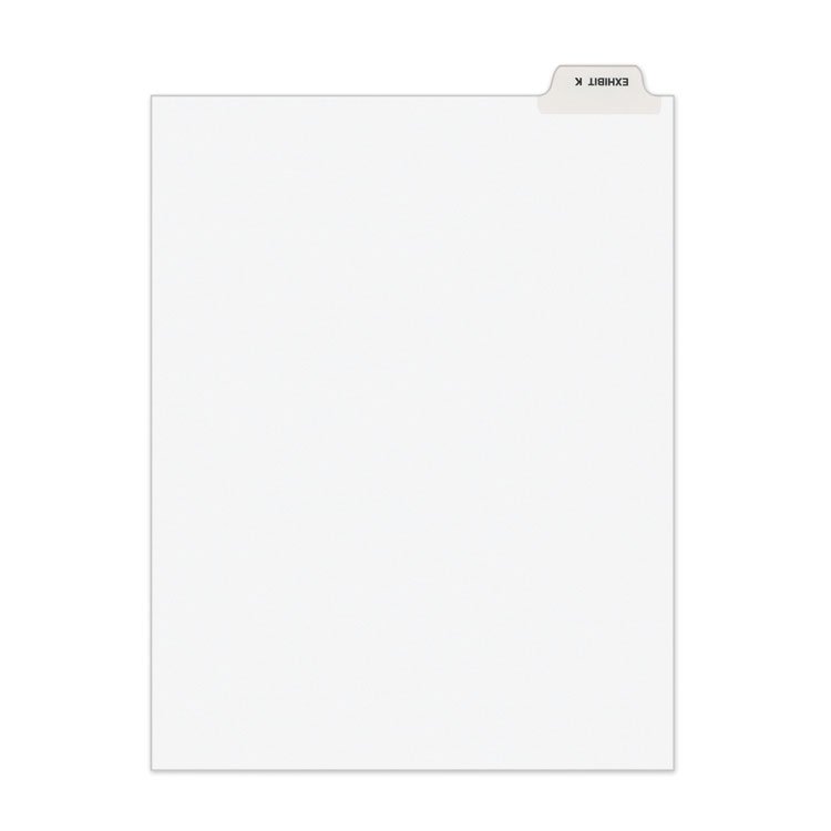 Avery Avery-Style Preprinted Legal Bottom Tab Divider, 26-Tab, Exhibit K, 11 x 8.5, White, 25/PK (AVE11950)