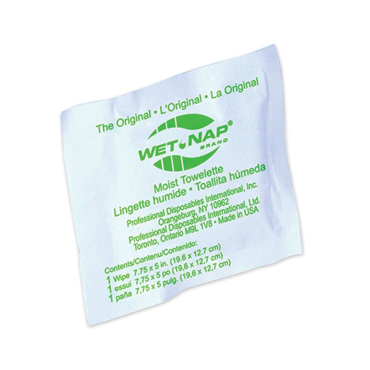 Sani Professional Wet-Nap Premoistened Towelettes, 1-Ply, 5 x 7.75, Unscented, White, 100/Pack, 10 Packs/Carton (NICD11055)