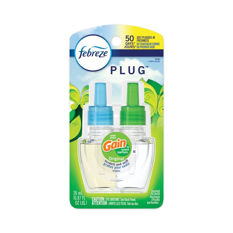 Febreze PLUG Air Freshener Refills, Gain Original, 0.87 oz (PGC74903EA)