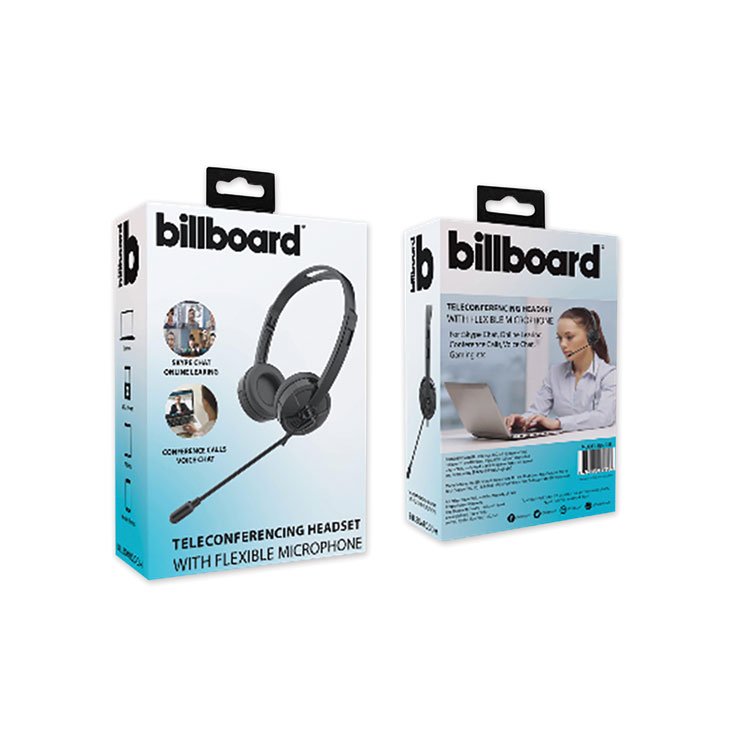 billboard Telecom Headset Binaural Over The Head Headset, Black (ECABB2948)