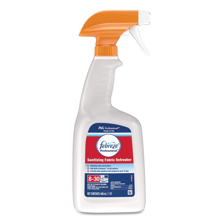 Febreze Professional Sanitizing Fabric Refresher, Light Scent, 32 oz Spray Bottle (PGC07309EA)