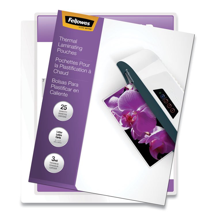 Fellowes ImageLast Laminating Pouches with UV Protection, 3 mil, 9" x 11.5", Clear, 25/Pack (FEL5200501)