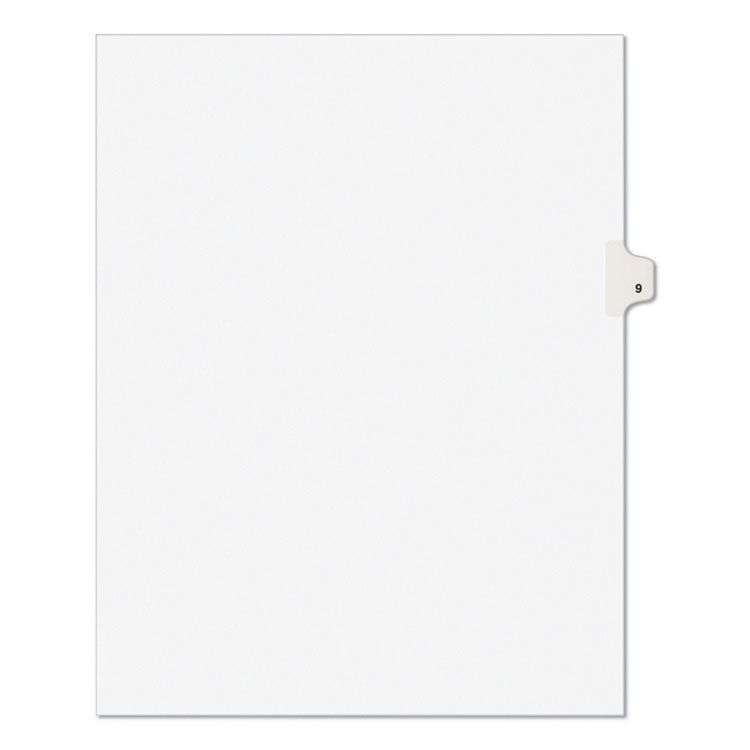 Avery Preprinted Legal Exhibit Side Tab Index Dividers, Avery Style, 10-Tab, 9, 11 x 8.5, White, 25/Pack (AVE11919)