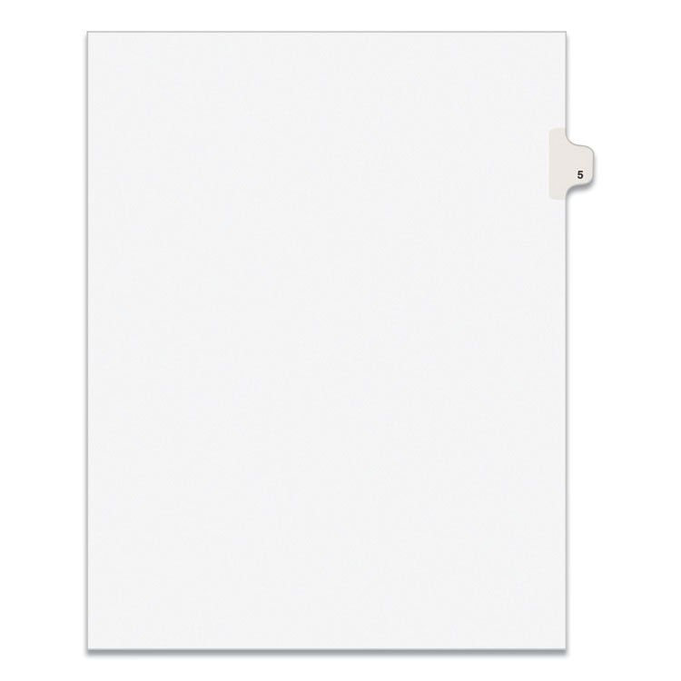 Avery Preprinted Legal Exhibit Side Tab Index Dividers, Avery Style, 10-Tab, 5, 11 x 8.5, White, 25/Pack (AVE11915)
