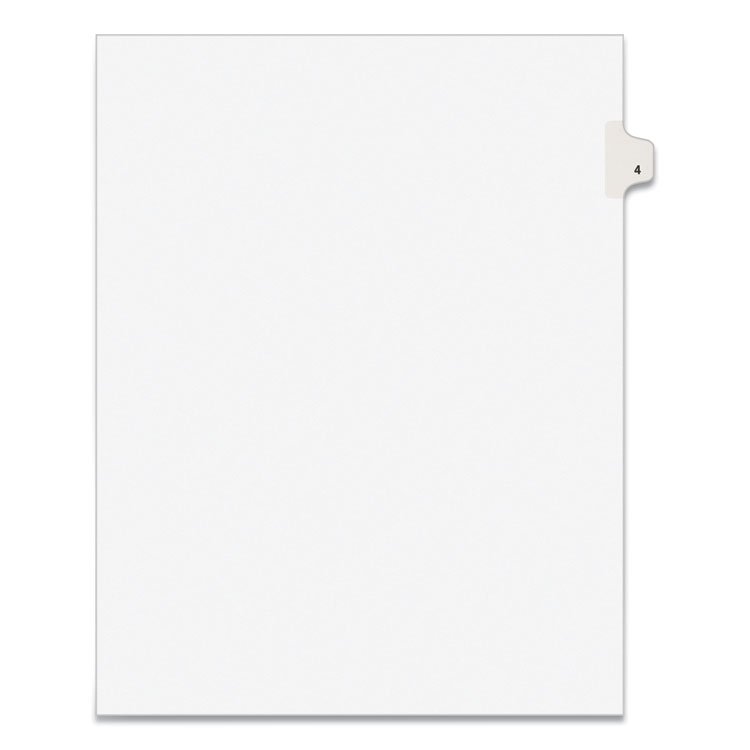 Avery Preprinted Legal Exhibit Side Tab Index Dividers, Avery Style, 10-Tab, 4, 11 x 8.5, White, 25/Pack (AVE11914)