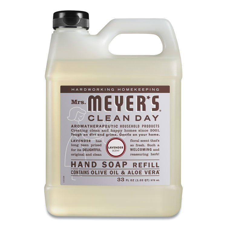 Mrs. Meyer's Clean Day Liquid Hand Soap Refill, Lavender Scent, 33 oz, 6/Carton (SJN651318)