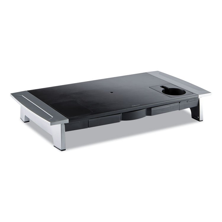Fellowes Office Suites Premium Monitor Riser, 27" x 14" x 4" to 6.5", Black/Silver (FEL8031001)