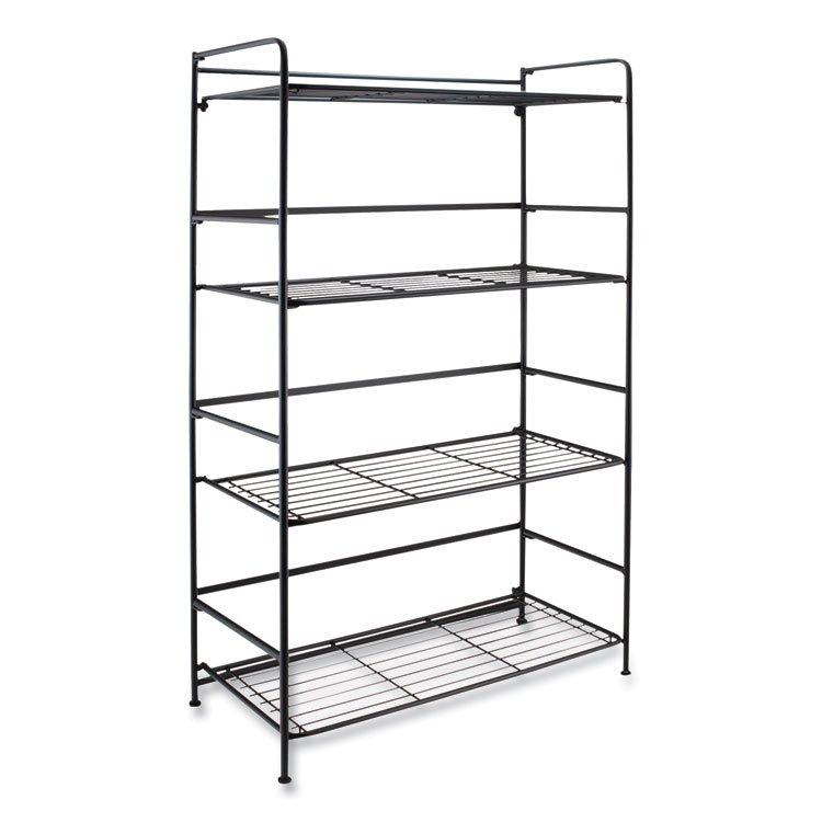 Advantus FlipShelf Four-Shelf Unit, 26.5w x 12d x 43h, Black (AVT38701)