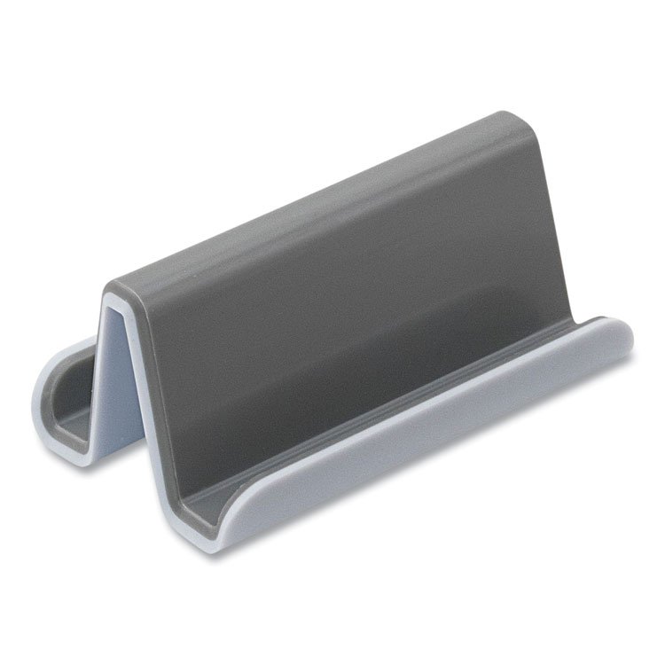 Advantus Fusion Double-Sided Business Card Holder, Holds 2.25 x 4 Cards, Polypropylene, Gray/White (AVT37523)