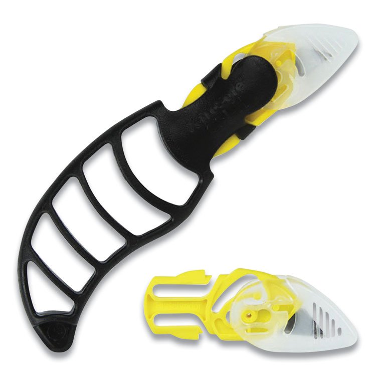 CrewSafe X-traSafe Cartridge Knife Kit, Four Assembled Knives, 8 Replacement Blade Cartridges, Yellow (CEWCSI10)