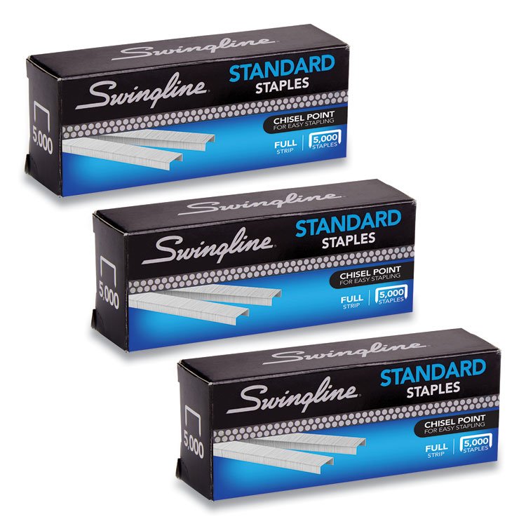 Swingline S.F. 1 Standard Staples, 0.25" Leg, 0.5" Crown, Steel, 5,000/Box, 3 Boxes/Pack (SWIS7035104)