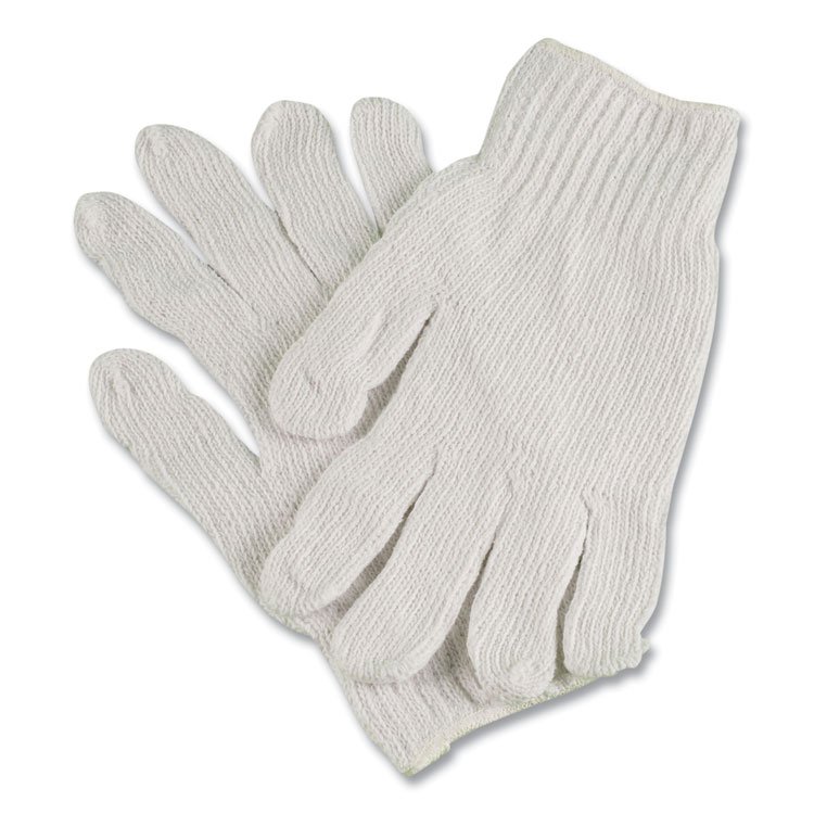 AMBITEX PRO CTPS400/NLW Series Natural White String Knit Gloves, Reversible, Small, White, 12 Pairs (TXICTPS400SM)