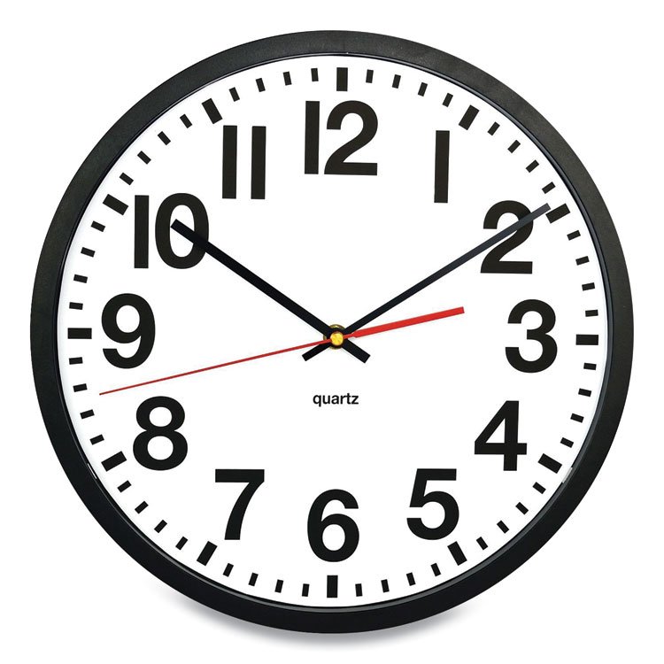 Victory Light Tempus Wall Clock, 11.8" Overall Diameter, Black Case, 1 AA (sold separately) (VLUTC6236RF)
