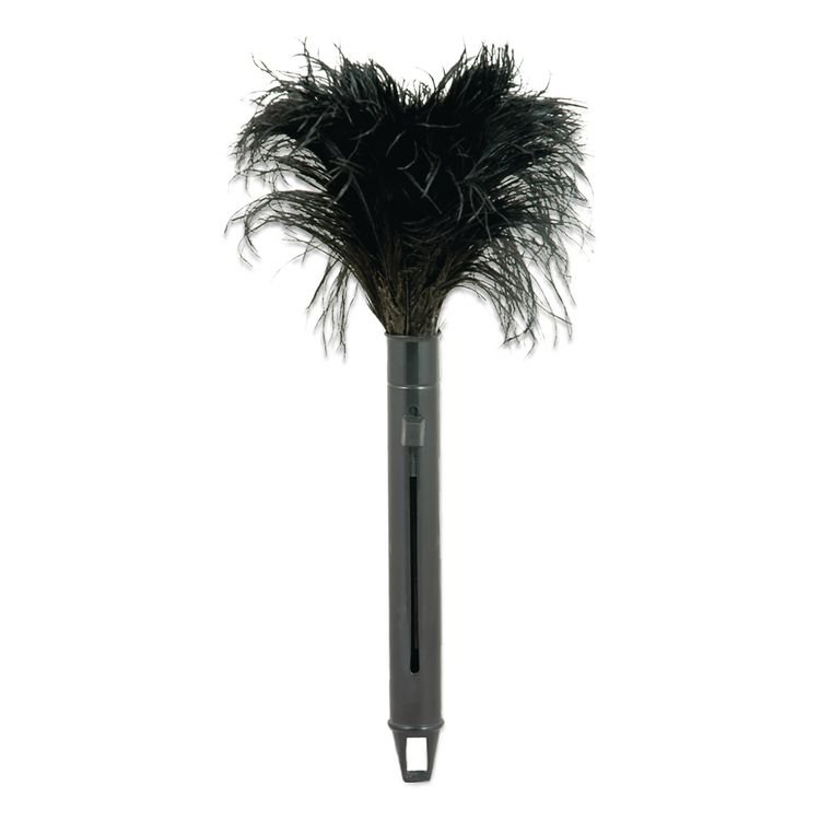 O'Dell Pop Top Feather Duster, Ostrich, 9" to 14" Handle, Black (ODCRET14UNS91)