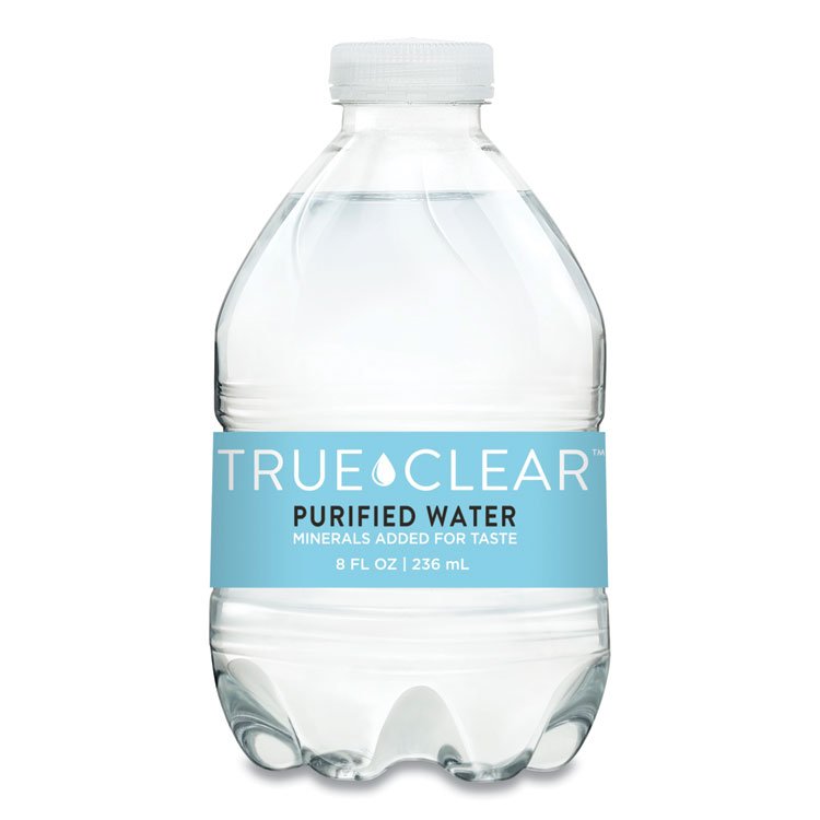 True Clear Purified Bottled Water, 8 oz Bottle, 24 Bottles/Carton, 182 Cartons/Pallet (TCL8OZ24PLT182)