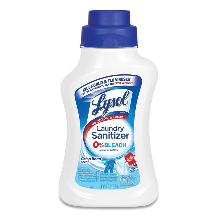 LYSOL Brand Laundry Sanitizer, Liquid, Crisp Linen, 41 oz, 6/Carton (RAC95871)