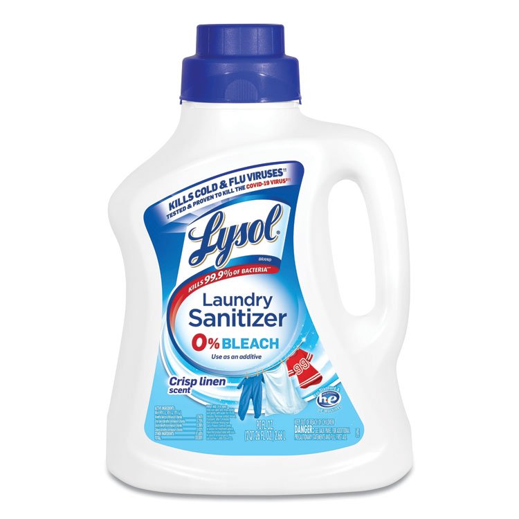 LYSOL Brand Laundry Sanitizer, Liquid, Crisp Linen, 90 oz (RAC95872EA)