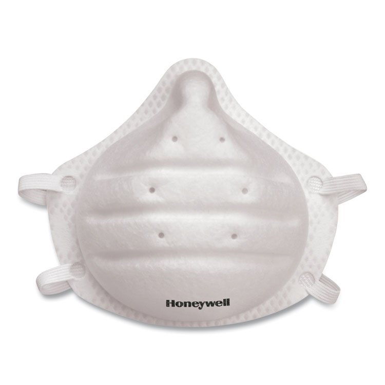 Honeywell ONE-Fit N95 Single-Use Molded-Cup Particulate Respirator, One Size Fits Most, White, 10/Pack (HWLDC300N95)