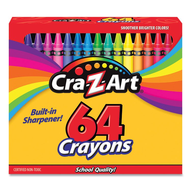 Cra-Z-Art Crayons, 64 Assorted Colors, 64/Pack (CZA10202WM16)