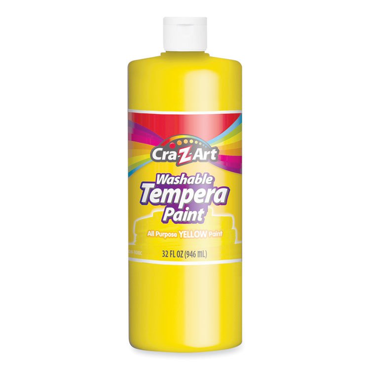 Cra-Z-Art Washable Tempera Paint, Yellow, 32 oz Bottle (CZA760096)