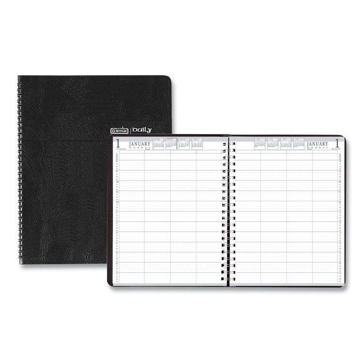 House of Doolittle Eight-Person Group Practice Daily Appointment Book, 11 x 8.5, Black Cover, 12-Month (Jan to Dec): 2026 (HOD28102)