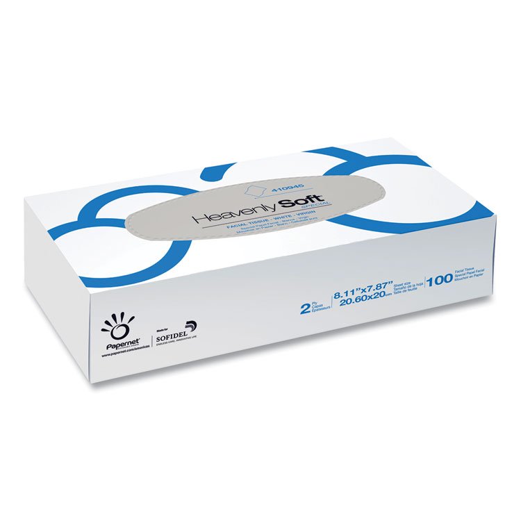 Papernet Heavenly Soft Facial Tissue, 2-Ply, White, 100 Sheets/Box, 30 Boxes/Caton (SOD410945)