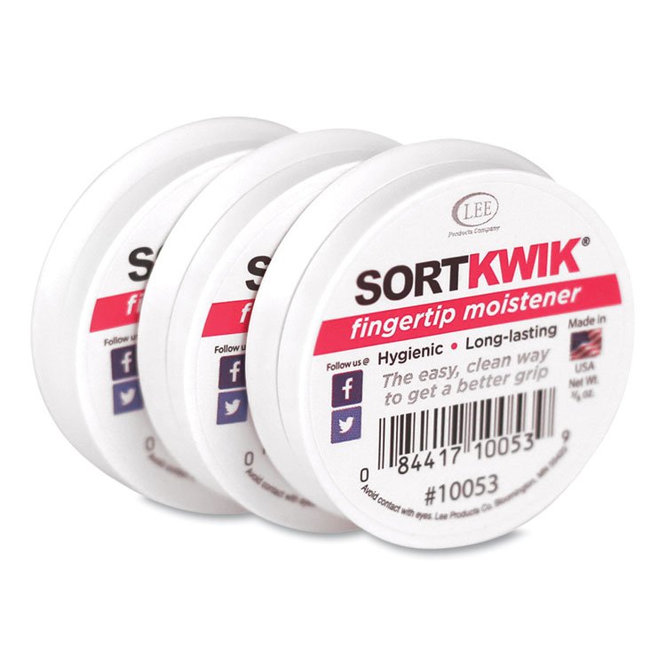 LEE Sortkwik Fingertip Moisteners, 0.38 oz, Pink, 3/Pack (LEE10053)