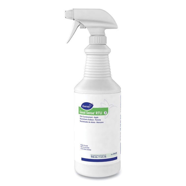 Diversey Good Sense RTU Liquid Odor Counteractant, Apple Scent, 32 oz Spray Bottle (DVO04439)