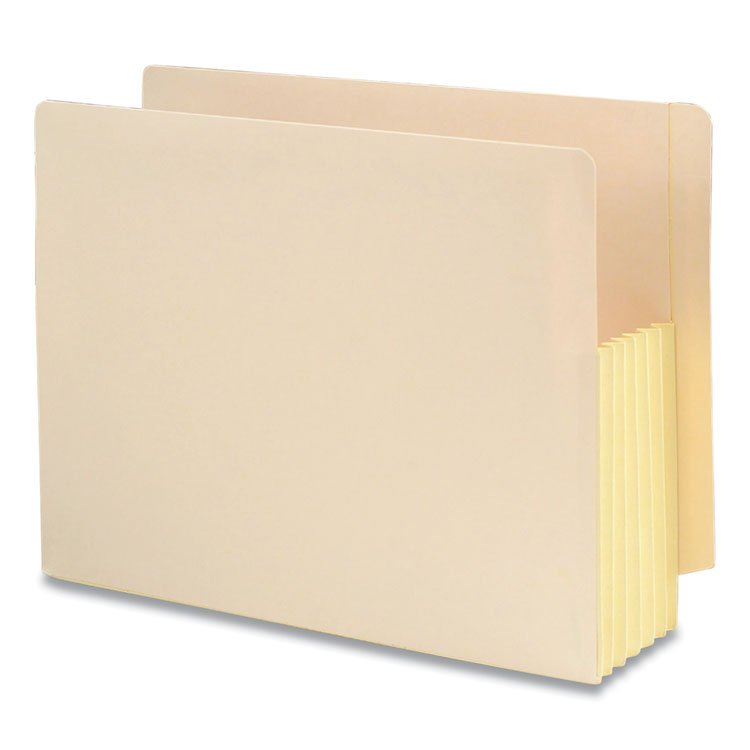 Smead Manila End Tab File Pockets with Tear Resistant Gussets, 5.25" Expansion, Letter Size, Manila, 10/Box (SMD75174)
