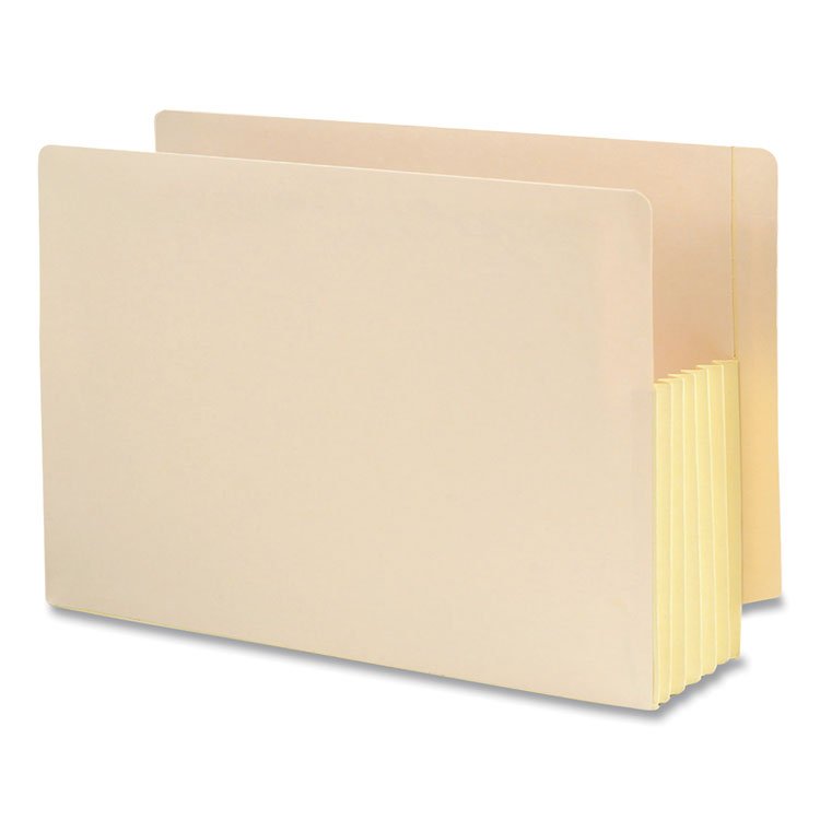 Smead Manila End Tab File Pockets with Tear Resistant Gussets, 5.25" Expansion, Legal Size, Manila, 10/Box (SMD76174)